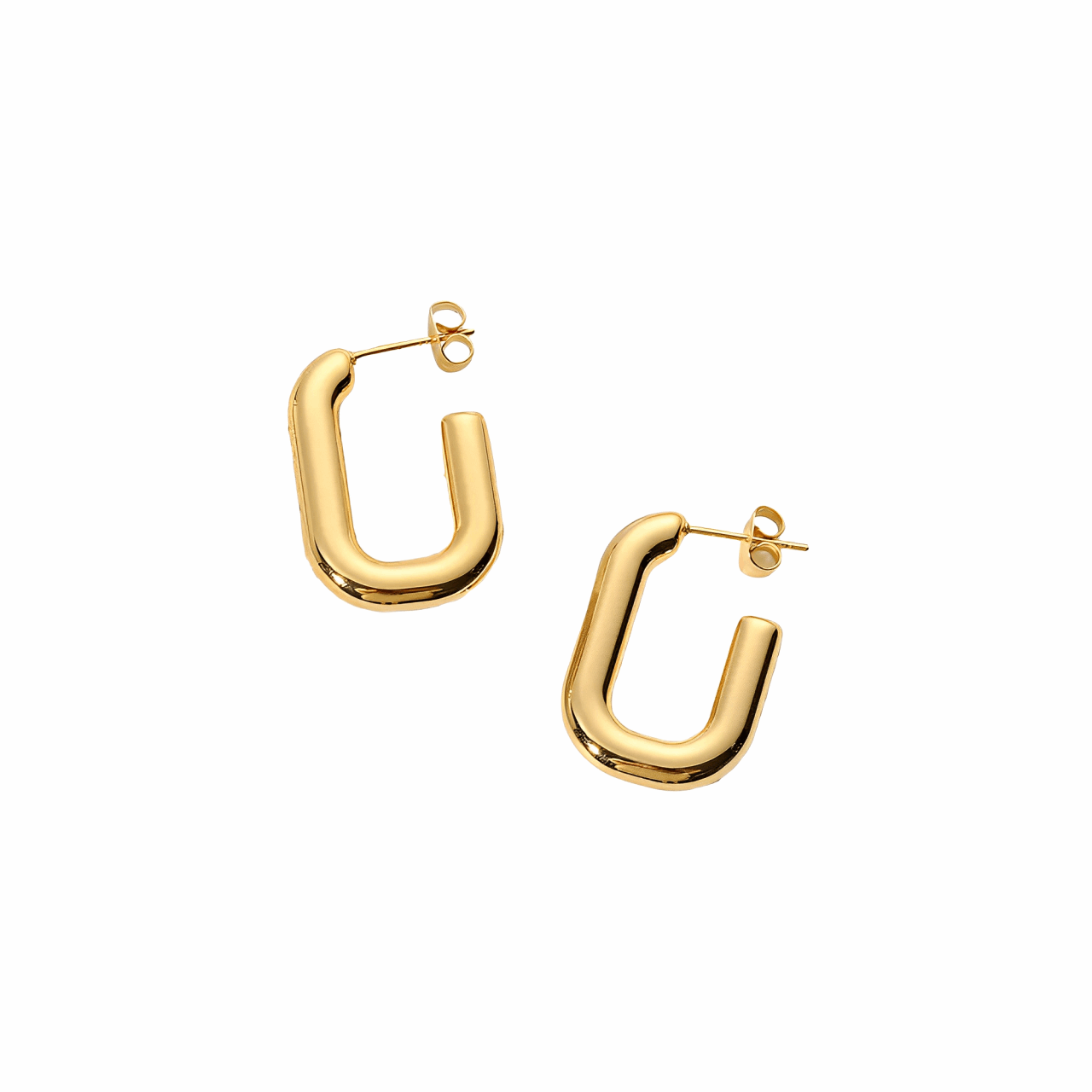 Brincos Hoop-Ish em aço inoxidável com design moderno e minimalista