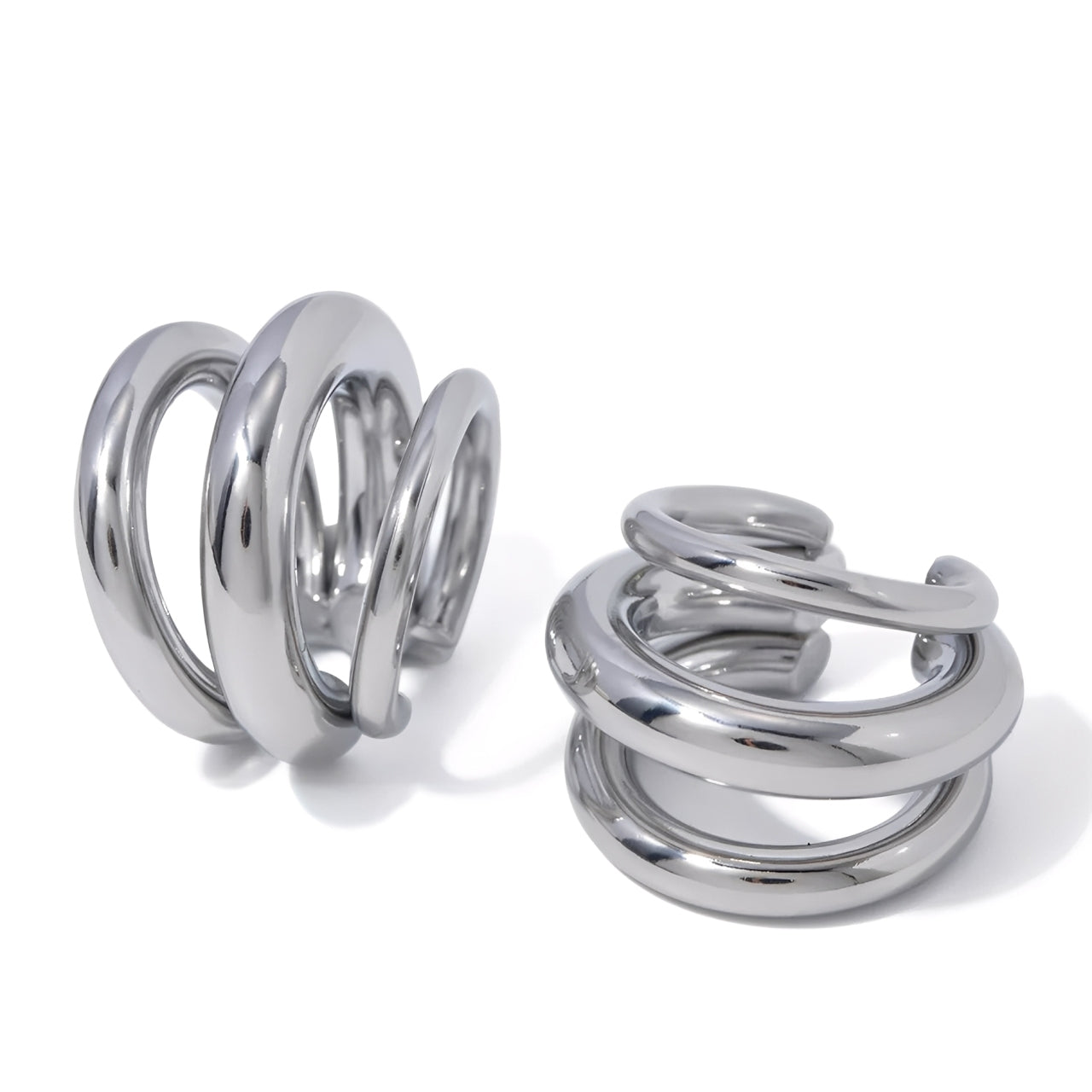 Earcuff Edge em aço inoxidável prateado – Kaya and Olivia