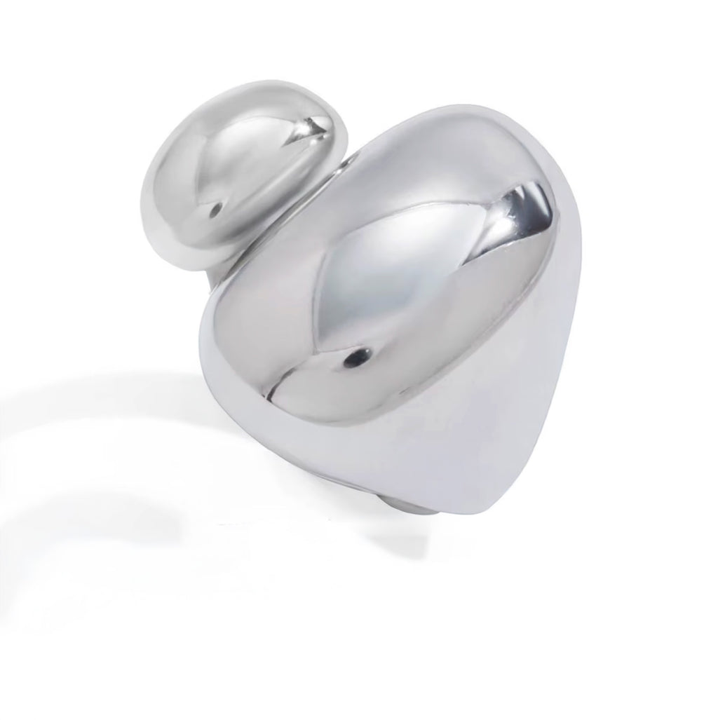 DRAVA ring by Kaya & Olivia — silver, chunky sculptural statement ring