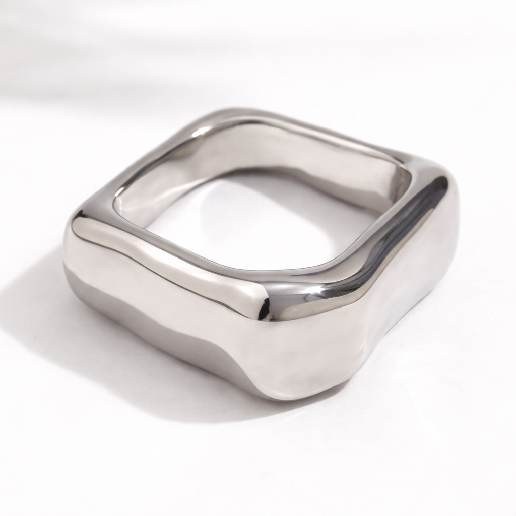 Alixa ring by Kaya & Olivia — silver, organic sculptural shape, contemporary statement