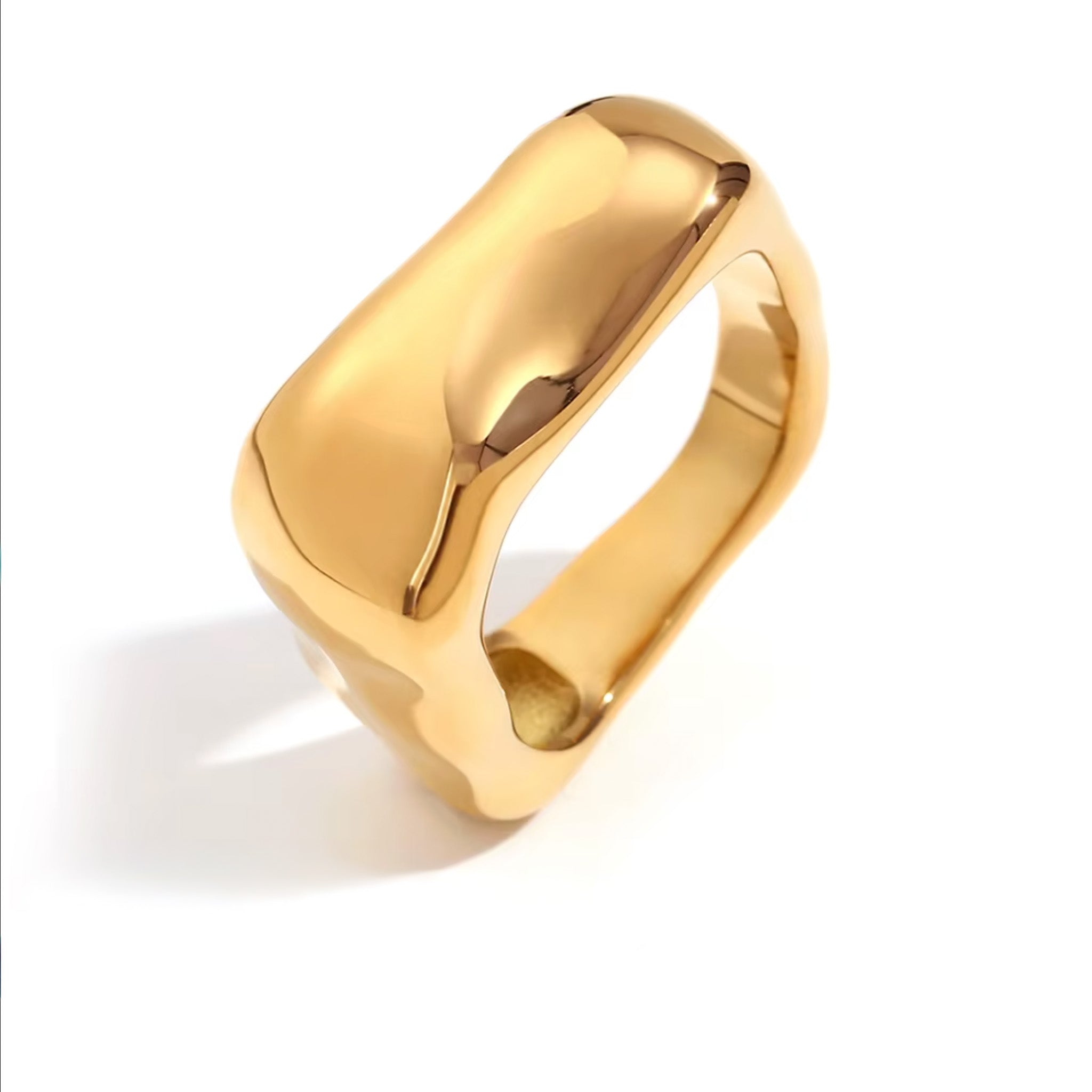 Alixa ring by Kaya & Olivia — gold-plated, organic statement form, sculptural design