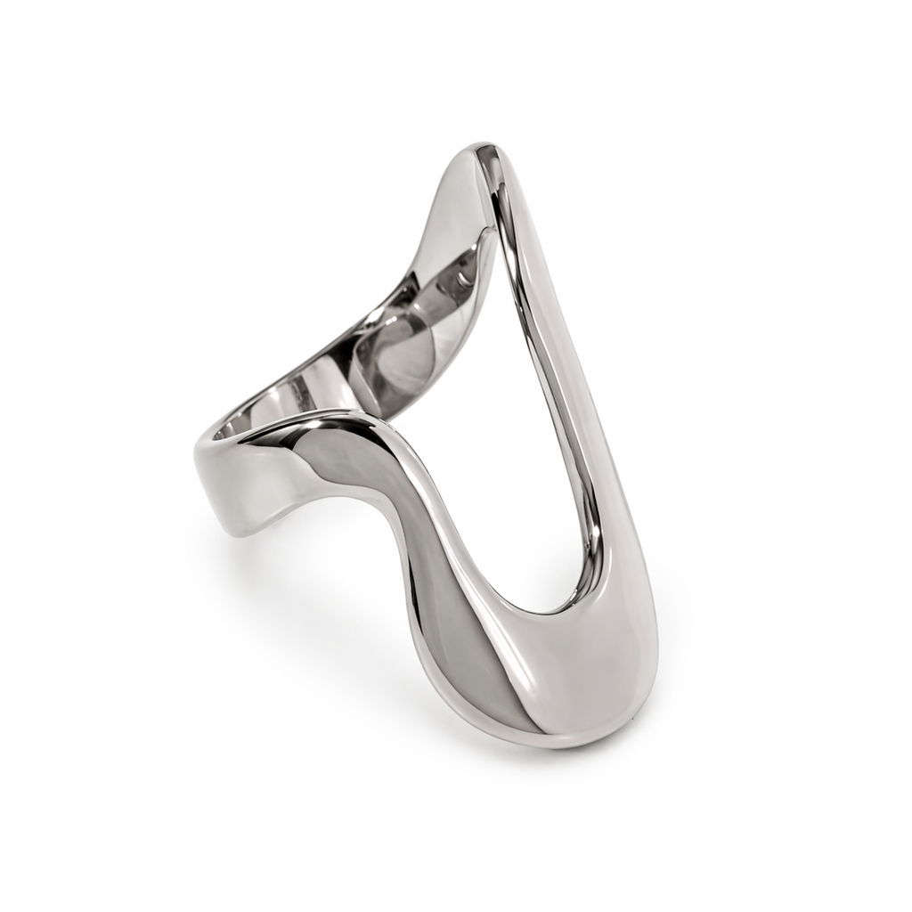 VORN ring by Kaya & Olivia — silver sculptural ring, bold architectural form
