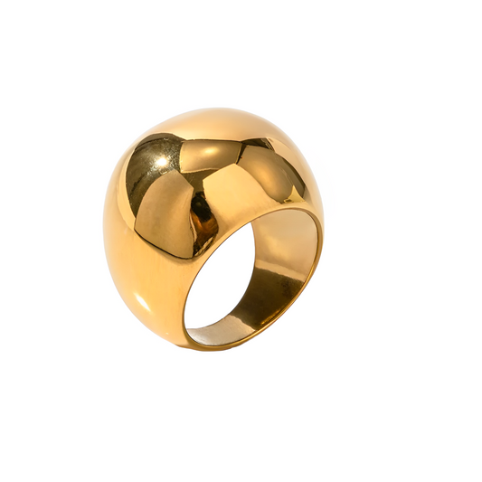 Anel Bold em Aço Inoxidável, disponível no tamanho 22 (19.8mm de diâmetro interno), com design convexo e polido, ideal para um estilo moderno e sofisticado.