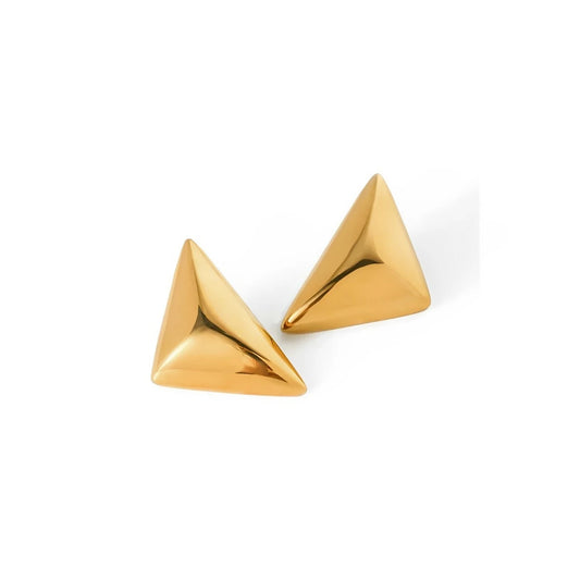Brincos Lana em forma de pirâmide tridimensional dourada