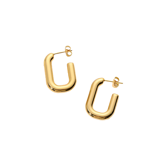 Brincos Hoop-Ish em aço inoxidável com design moderno e minimalista