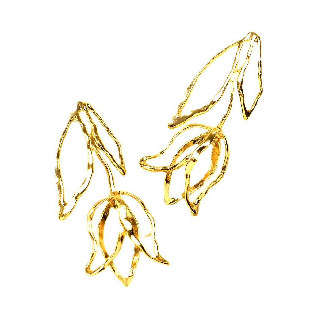 Bloom earrings by Kaya & Olivia — abstract floral design, lightweight and elegant