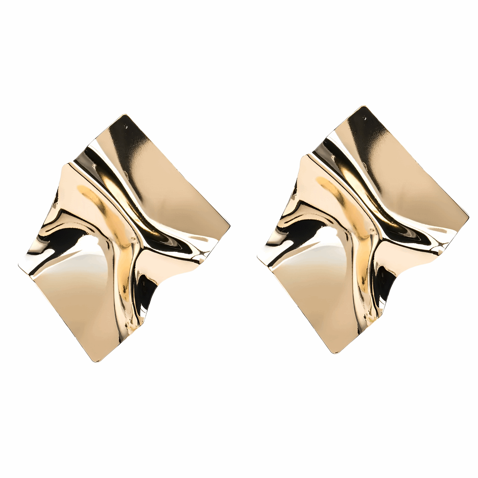 Oceanic earrings by Kaya & Olivia — geometric wave texture, elegant hypoallergenic design