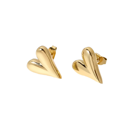 Brincos Heart em aço inoxidável com design minimalista em forma de coração