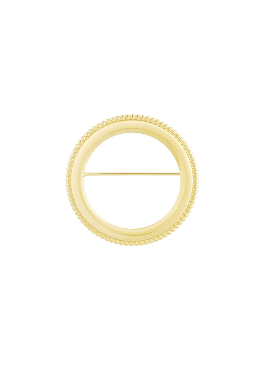 Broche circular dourado minimalista em aço inoxidável – Kaya and Olivia
