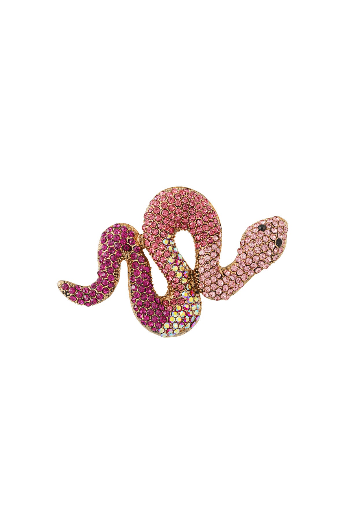 Broche em forma de serpente com cristais rosa – Kaya and Olivia