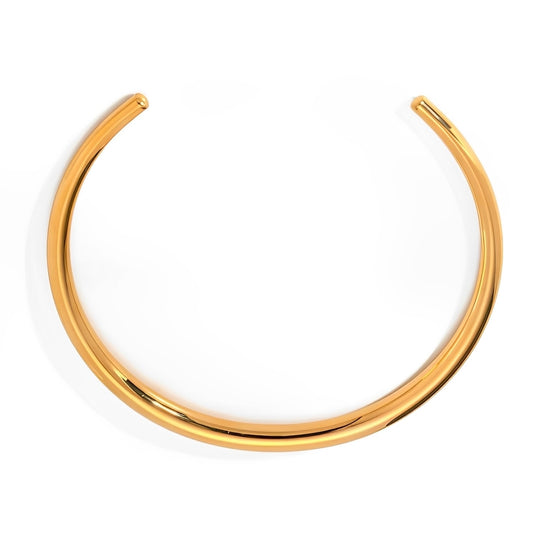 Choker Orla prateado – colar rígido minimalista para mulheres

