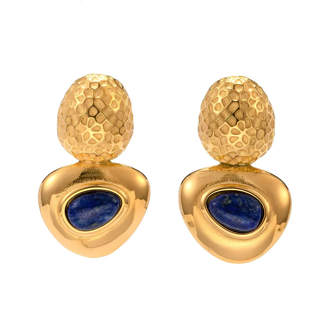 Brincos Georgina de inspiração vintage com pedra azul deslumbrante