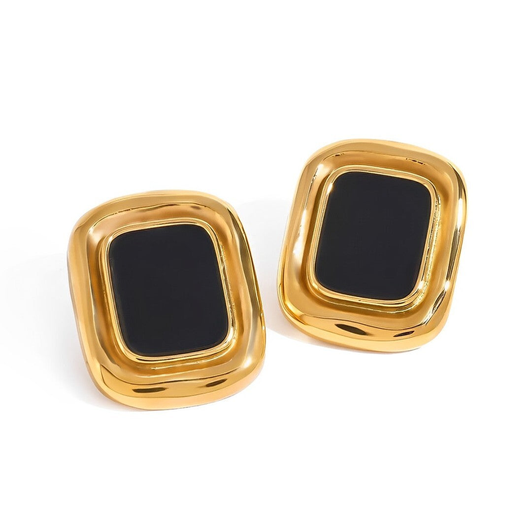 LeNoir — Brincos Esculturais com Onyx - Kaya&Olivia
