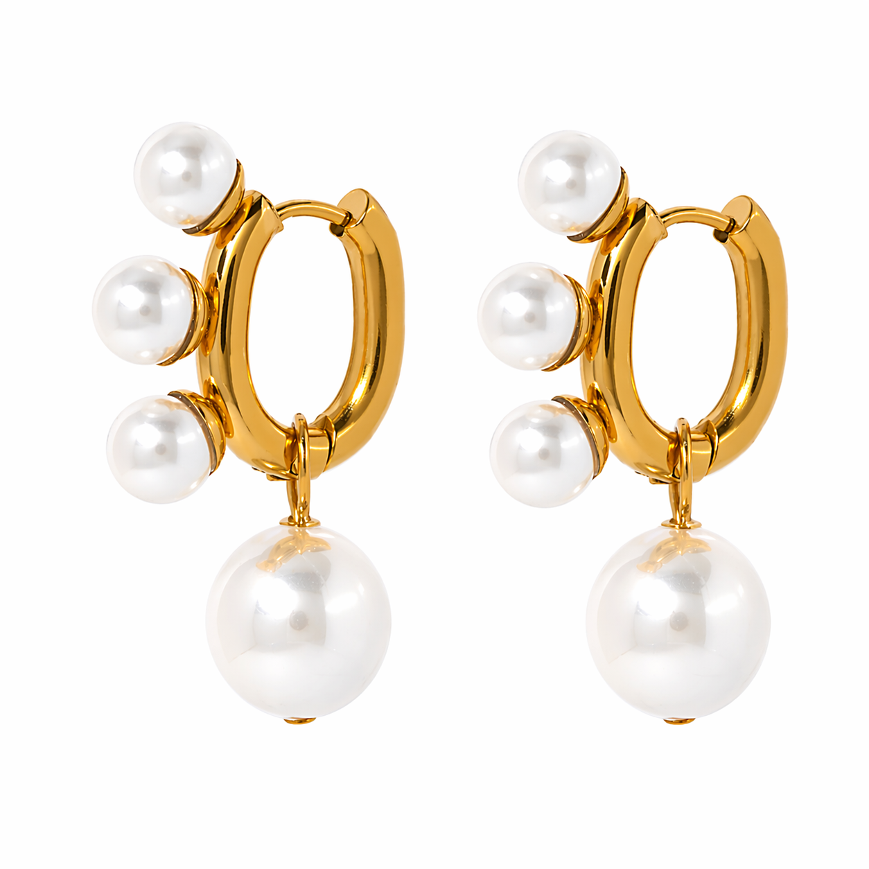 MAJA – Freshwater Pearl Earrings in 18k Gold-Plated