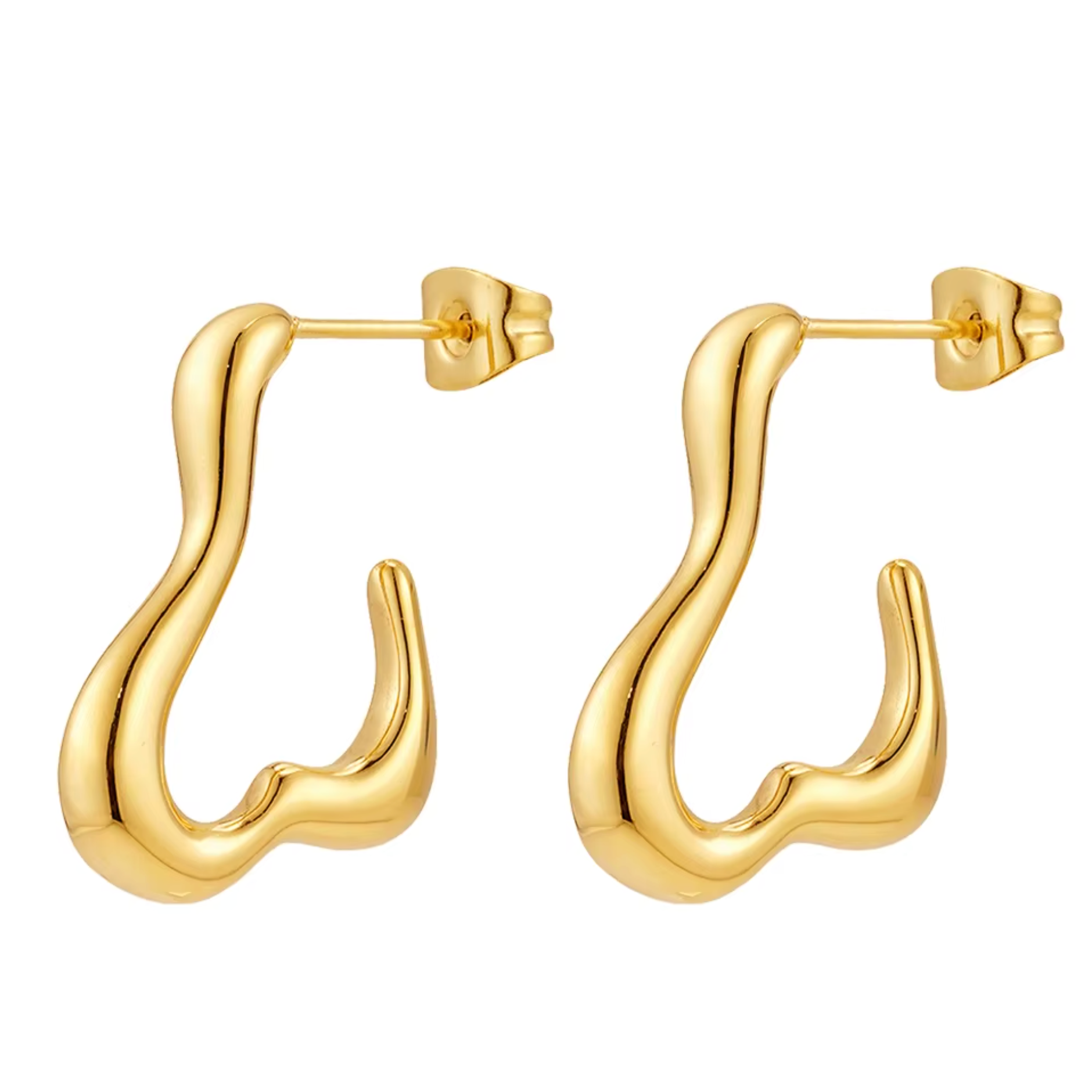 Marais earrings by Kaya & Olivia — 18k gold PVD sculptural organic design, premium
