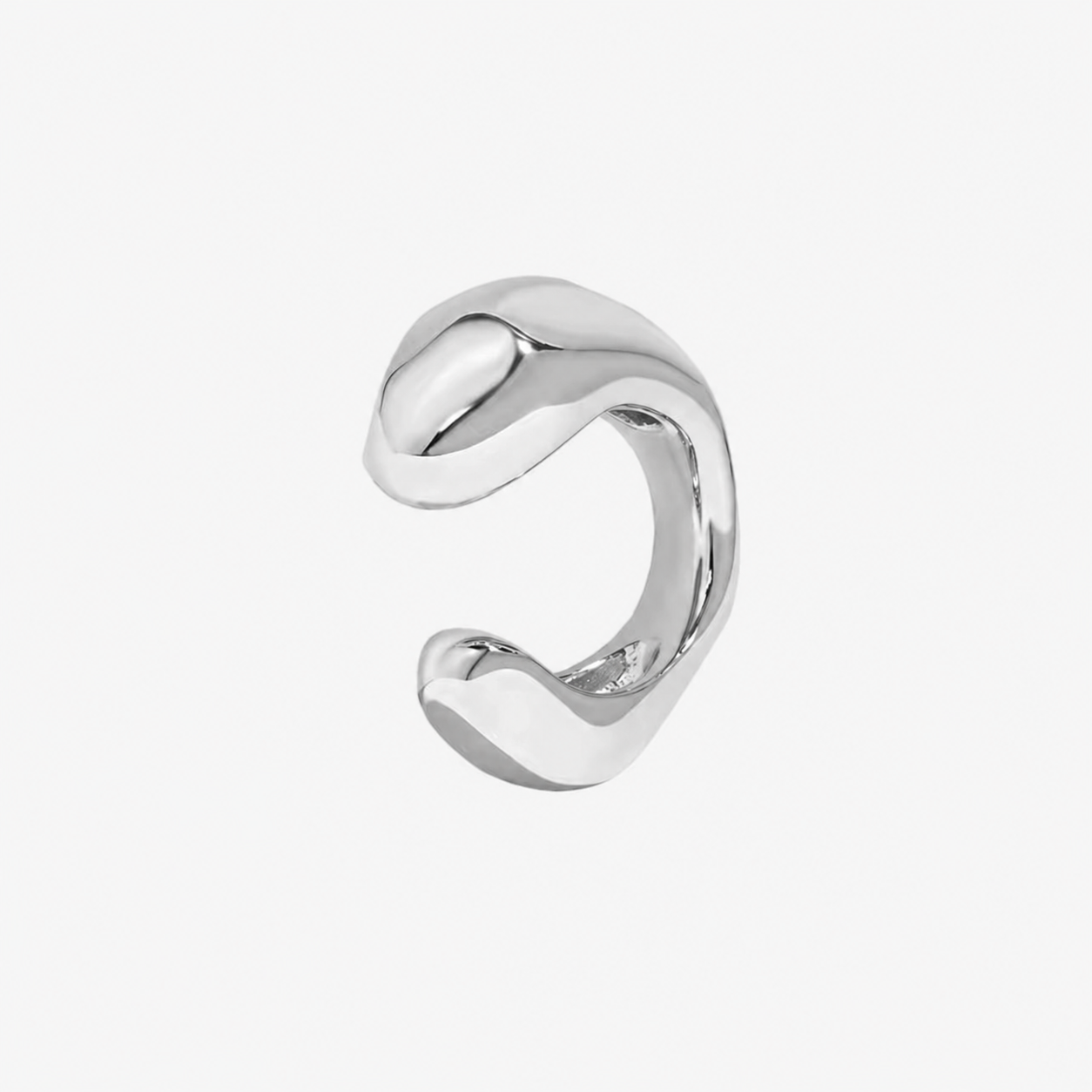 Marea earcuff by Kaya & Olivia — silver, organic wave earcuff, hypoallergenic