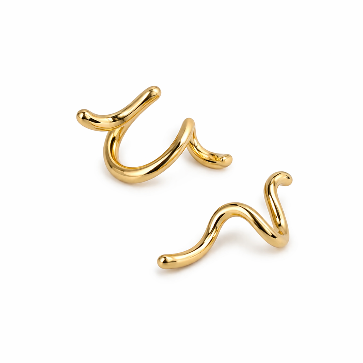 Ziva earcuff by Kaya & Olivia — gold-plated sculptural earcuff, bold geometric design