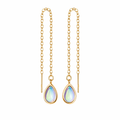 Naiad — Iridescent Drop Threader Earrings - Kaya&Olivia
