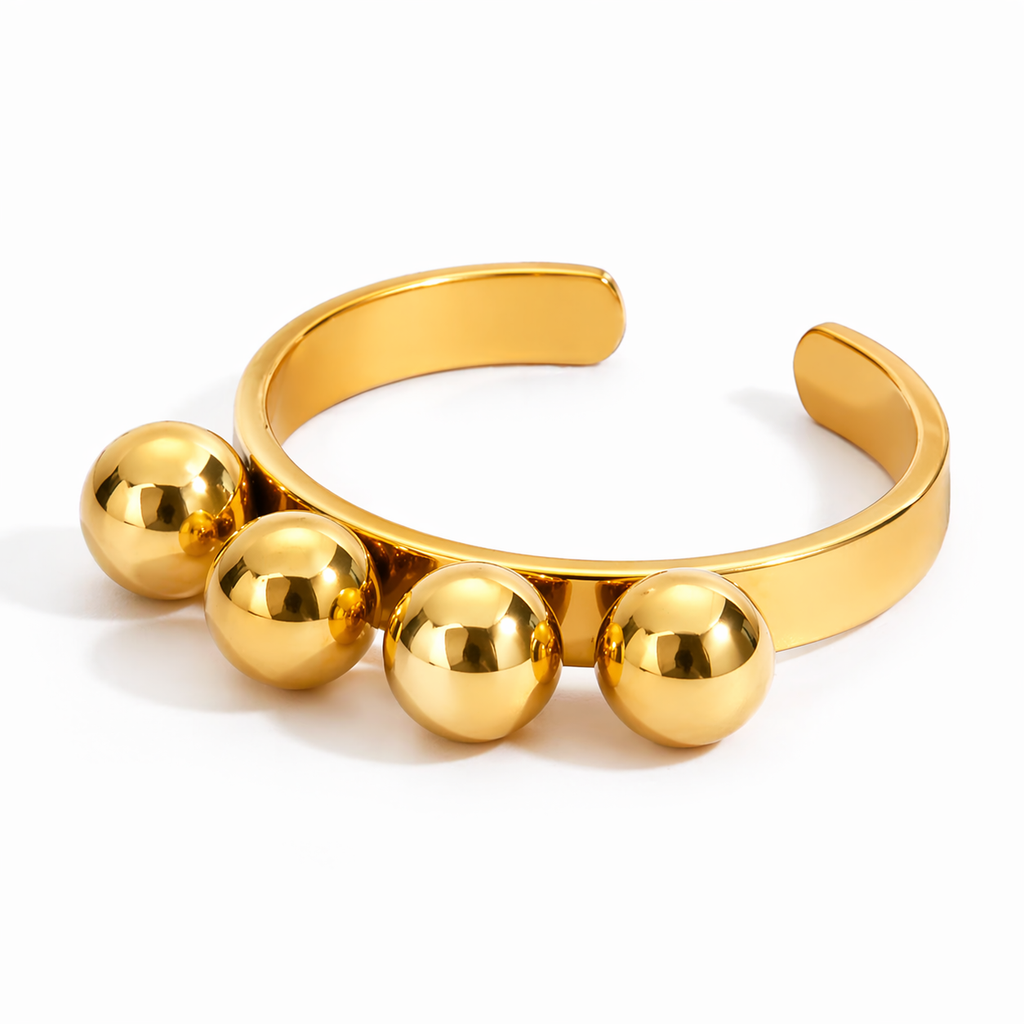 NOVA ORB ring by Kaya & Olivia — sculptural sphere form, adjustable, contemporary