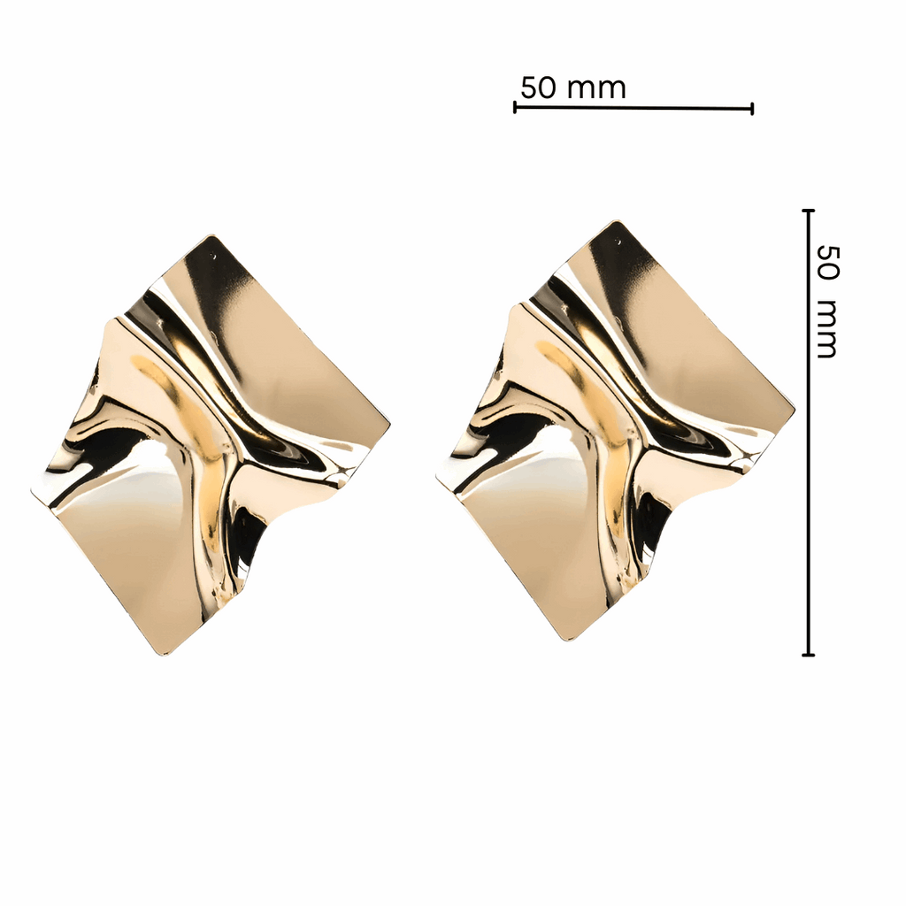 Oceanic earrings by Kaya & Olivia — detail view, wave-textured surface