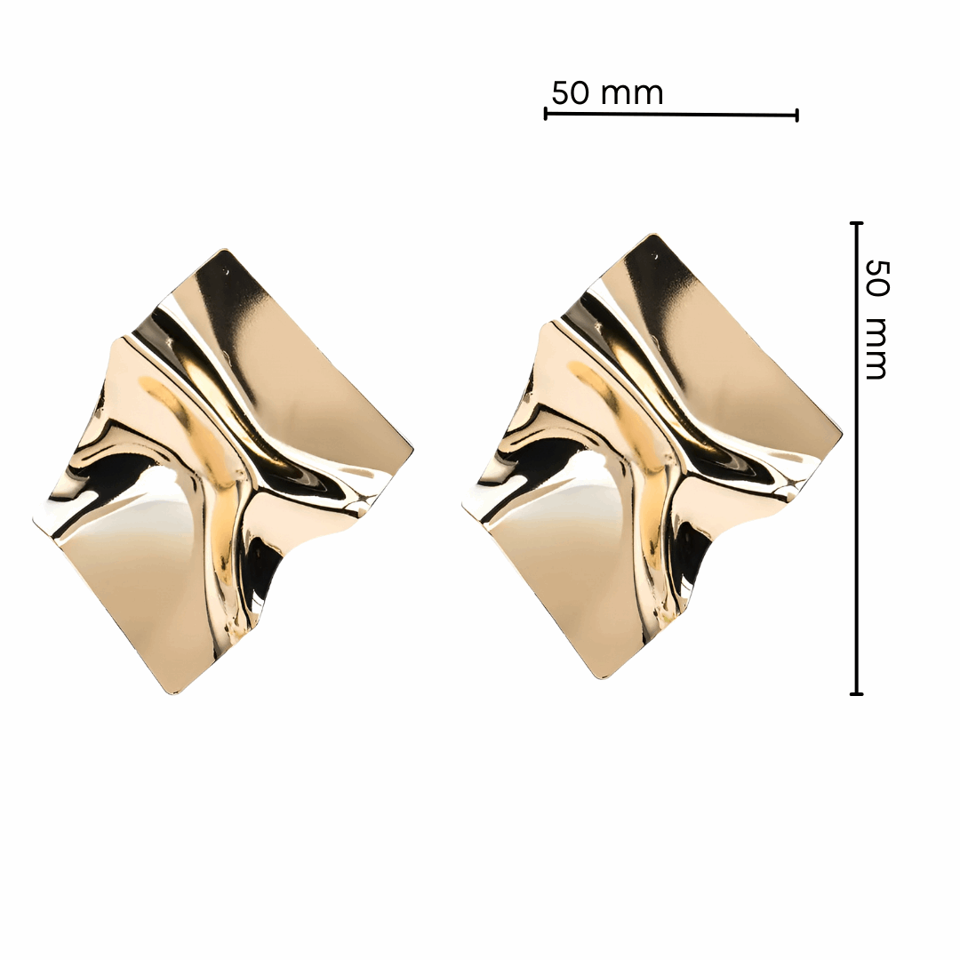 Oceanic earrings by Kaya & Olivia — detail view, wave-textured surface