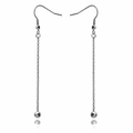 Ona earrings by Kaya & Olivia — silver chain threader with polished sphere, minimalist design