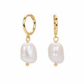 Taela earrings by Kaya & Olivia — freshwater pearl hoop, delicate and luminous