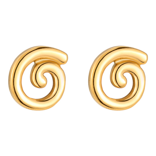 Brincos luxo atemporal em aço inoxidável com design espiral elegante