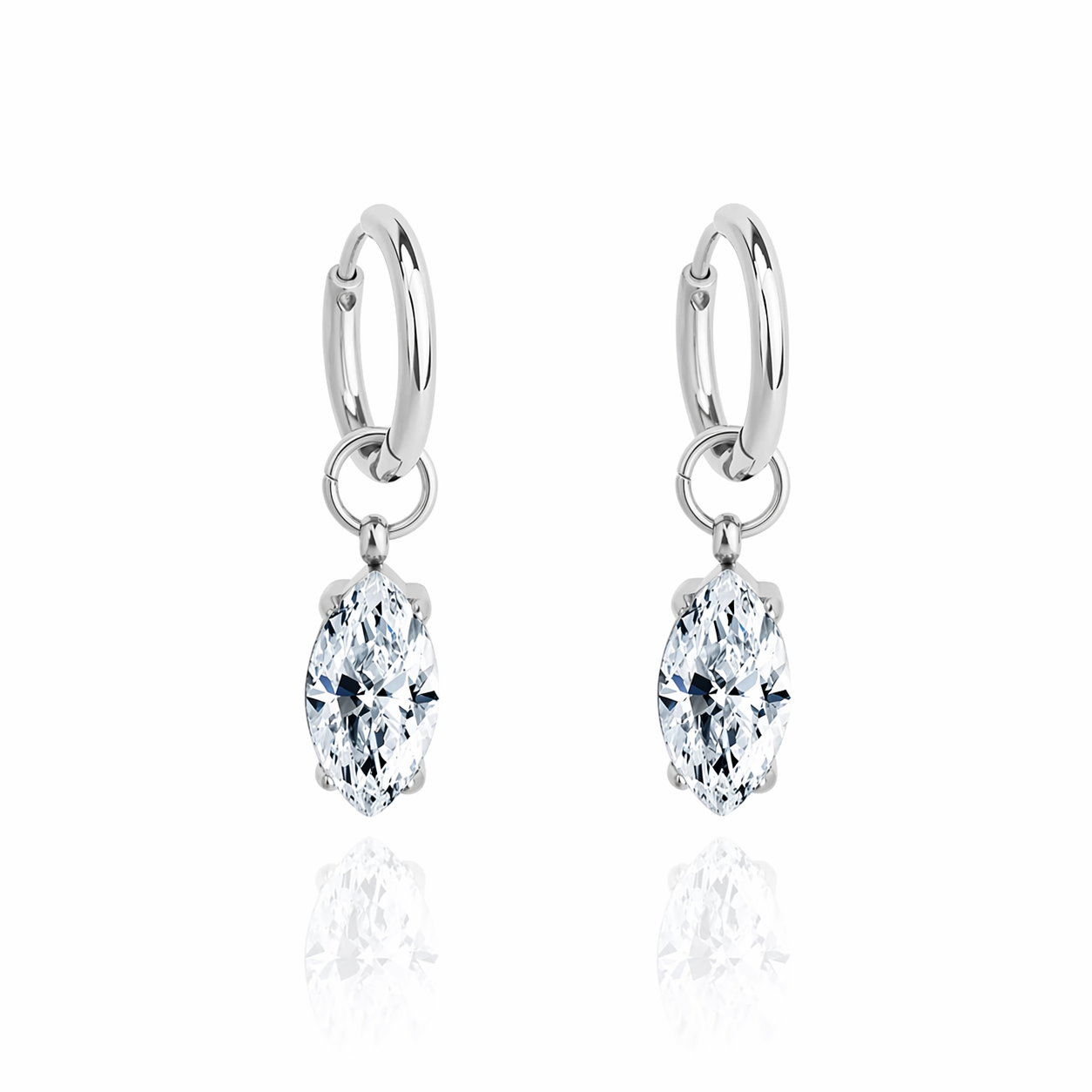 Amélie — Brincos com Zircónia Marquise - Kaya&Olivia