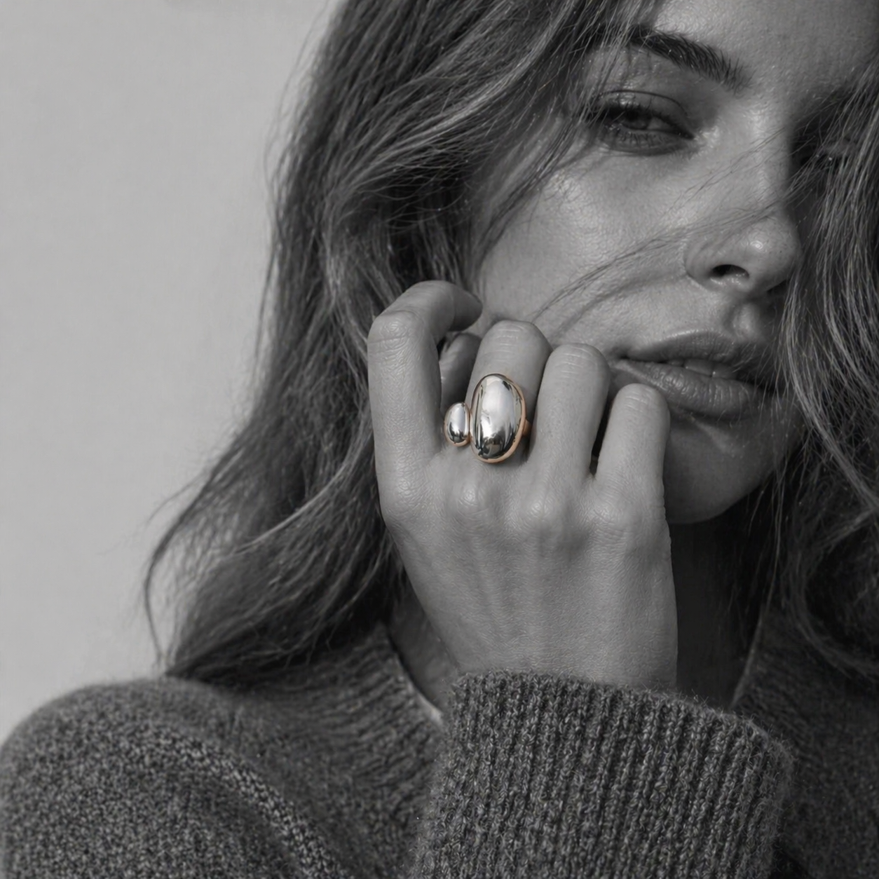 DRAVA ring by Kaya & Olivia — bold sculptural statement ring, contemporary design