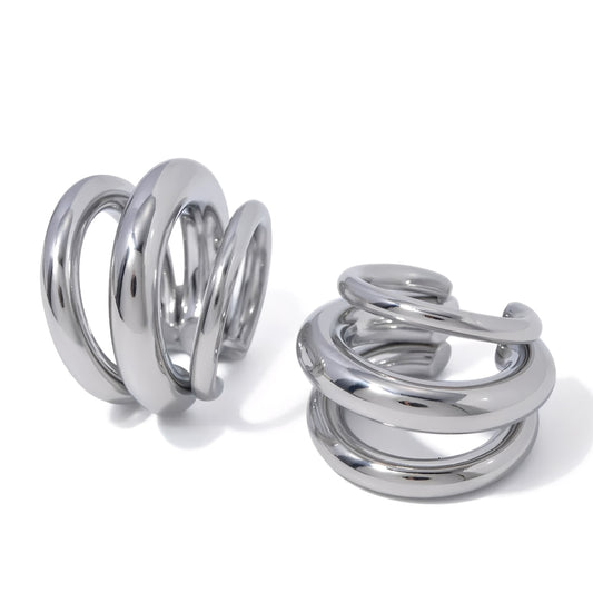 Earcuff Edge em aço inoxidável prateado – Kaya and Olivia