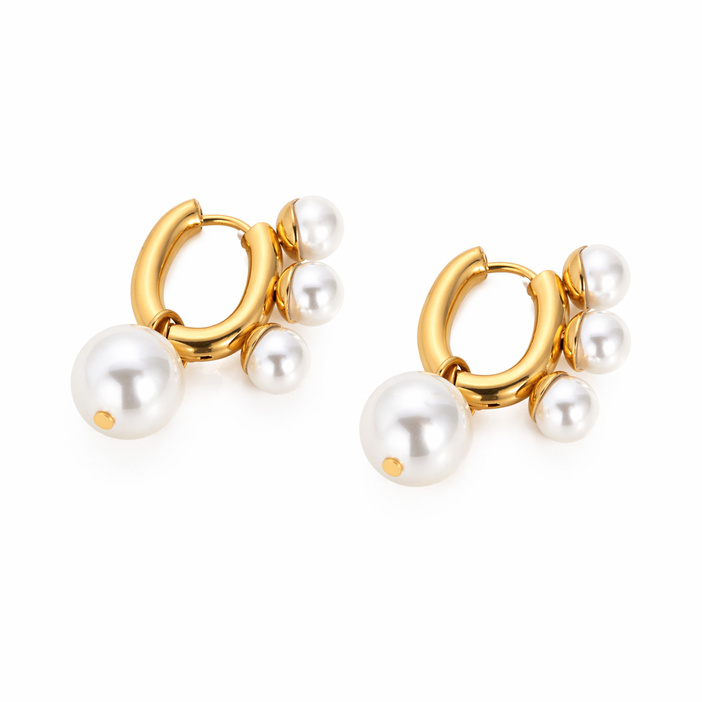 MAJA – Freshwater Pearl Earrings in 18k Gold-Plated
