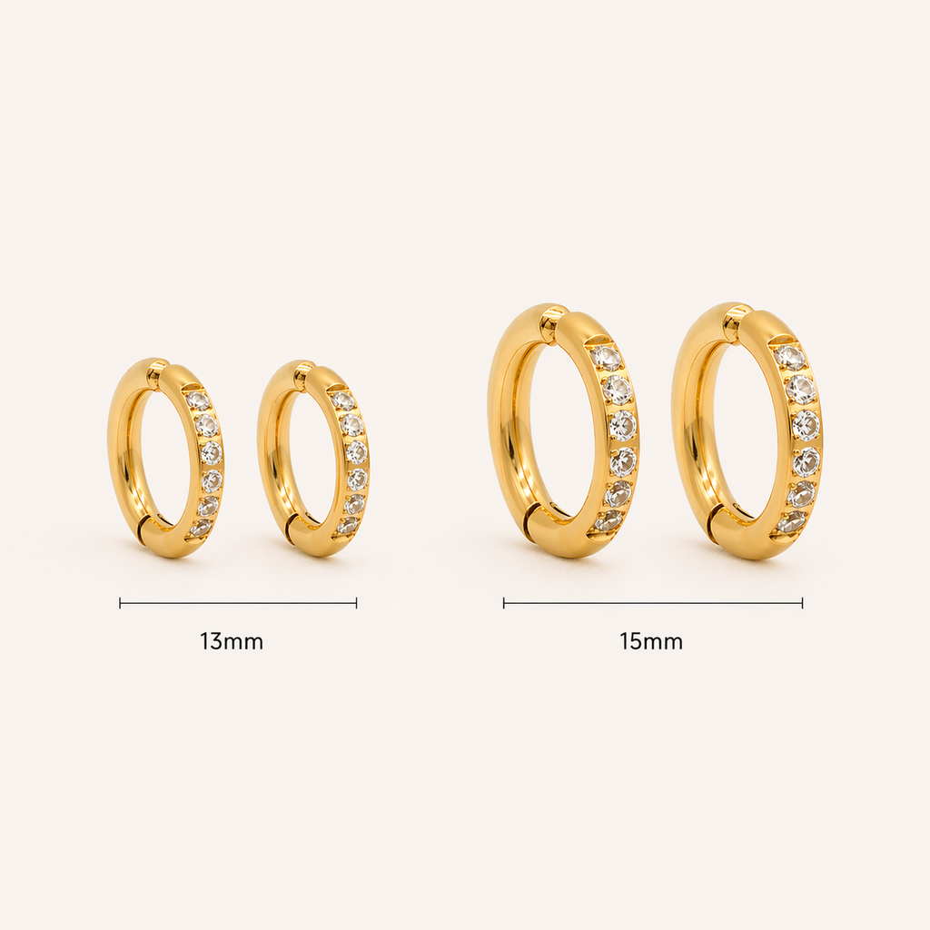 Thessa earcuff by Kaya & Olivia — size comparison, sculptural open hoop earcuff