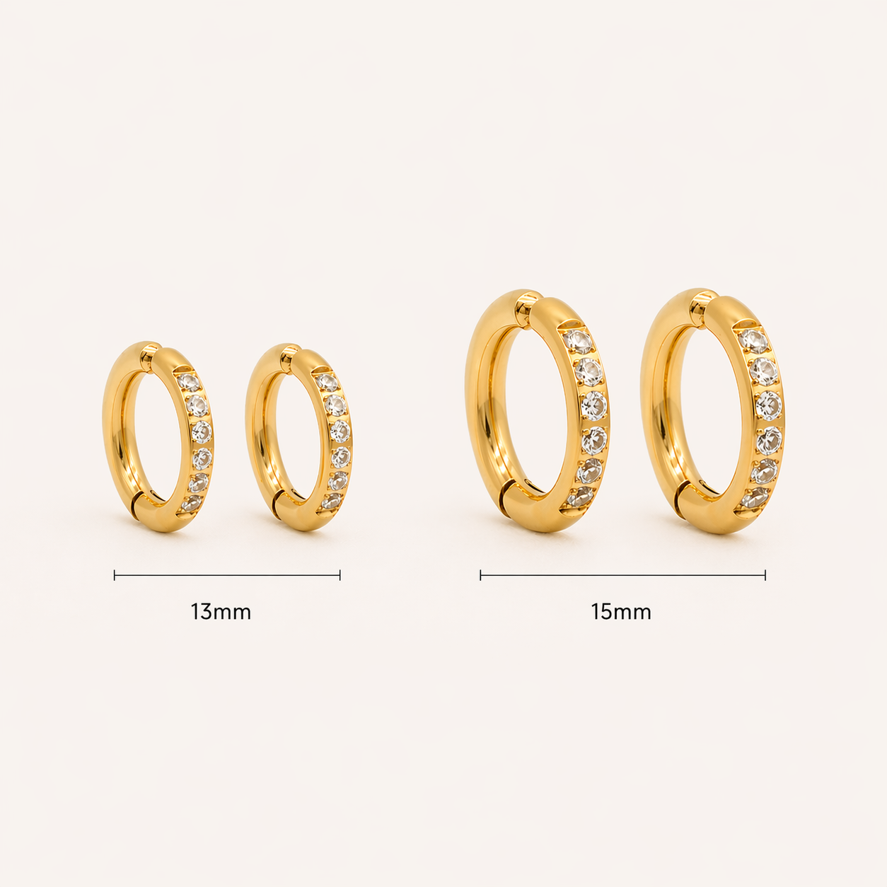Thessa earcuff by Kaya & Olivia — size comparison, sculptural open hoop earcuff